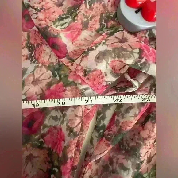 INC Tie Bow Floral Blouse in Pink size XL - Picture 9 of 11